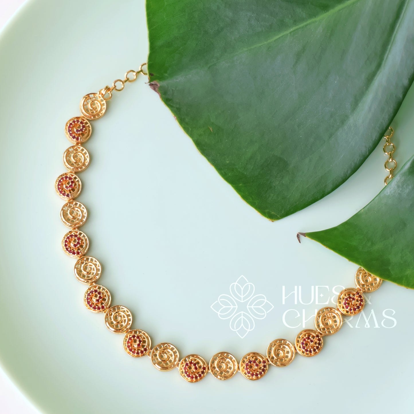GOLDEN RAGA AD NECKLCE |GOLD PLATED (Colours available)