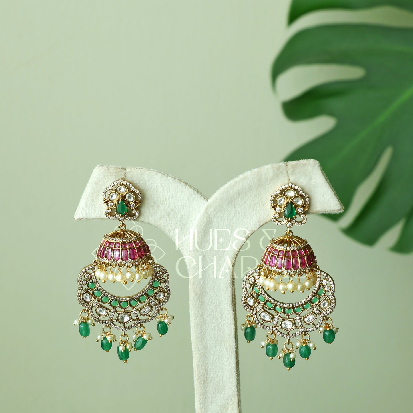 GOLDEN STATEMENT TARANGINI KEMP CHANDBALI EARRINGS| PREMIUM JEWELLERY (Colours available)