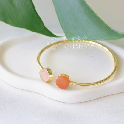 DUAL RAW STONE BANGLE (COLOURS AVAILABLE)