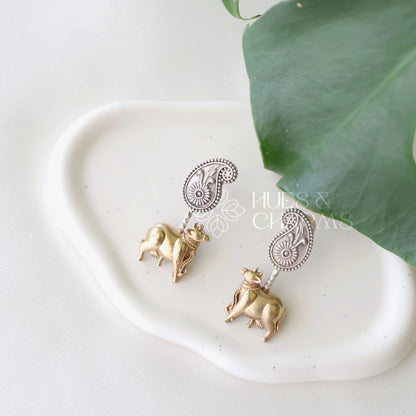 OXIDIZED DUAL TONE NANDI EARRINGS