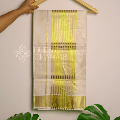 KERALA KASAVU HANDLOOM CHECKED SAREE