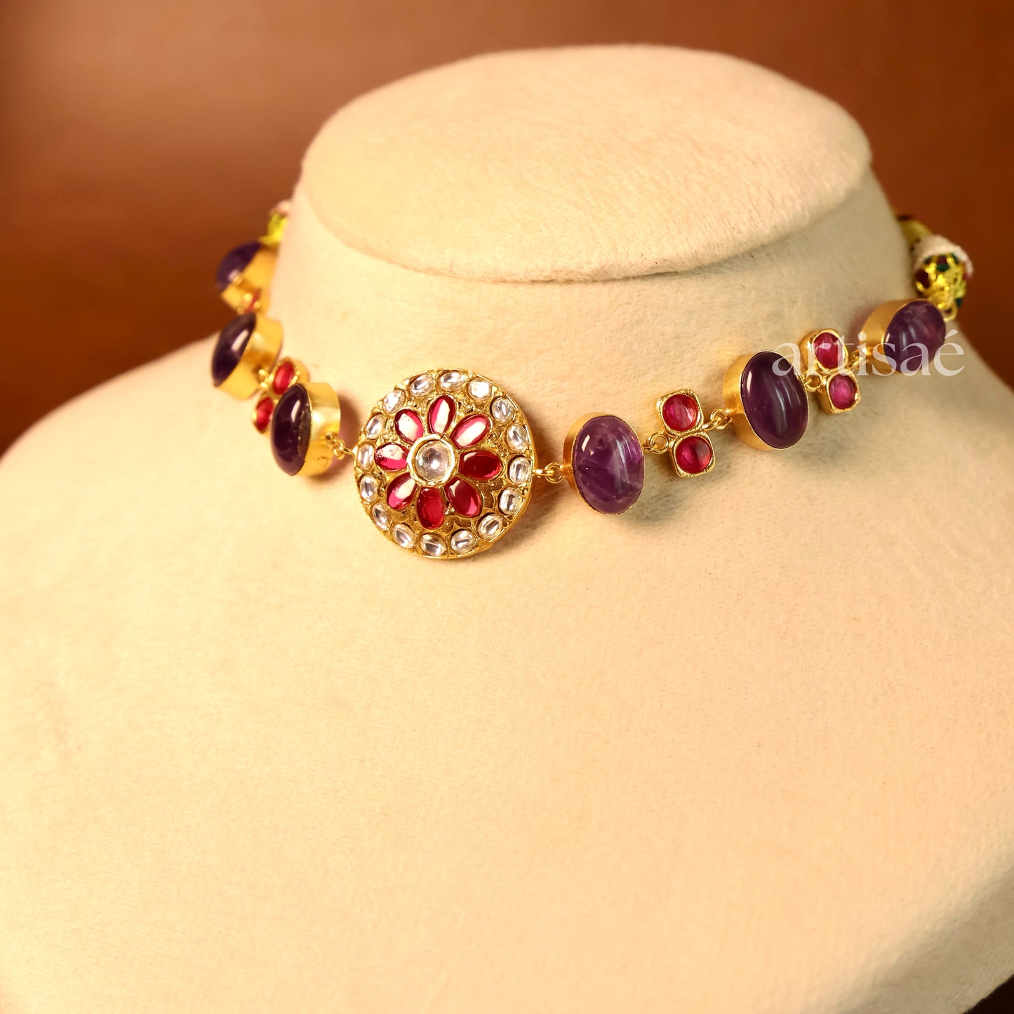 AMÉLIA NATURAL STONE CHOKER SET - AMETHYST