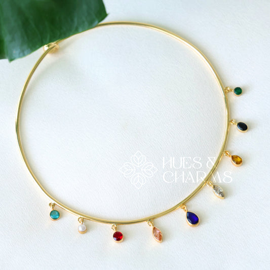 GLOSSY DROP MULTISHAPE NECK CUFF (COLOURS AVAILABLE)