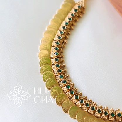 TRADITIONAL PADMA LAKSHMI BOLD COIN NECKLACE SET