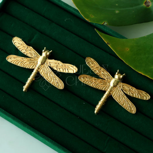 GOLDEN ENCHANTED DRAGONFLY EARRINGS