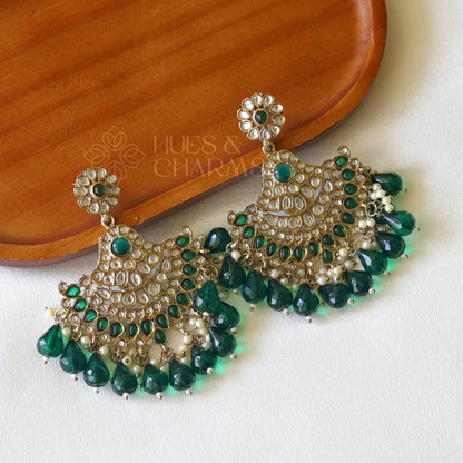 ELEGANT CLASSIC EARRINGS -GREEN