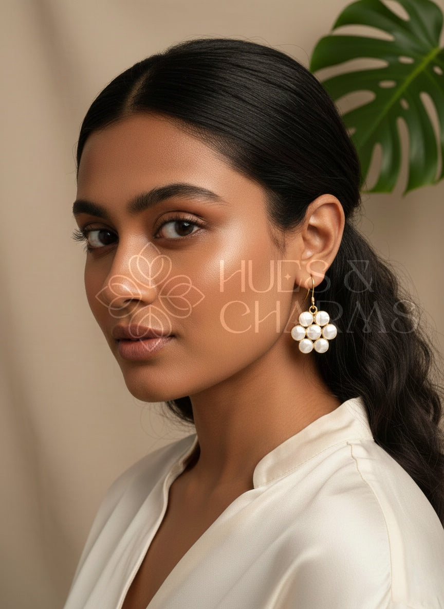 GOLDEN 7 PEARL CELESTE DROP EARRINGS