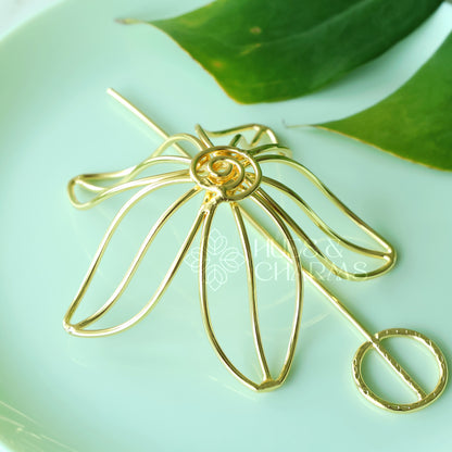 GOLDEN LOTUS PETAL HAIR BUN CAGE