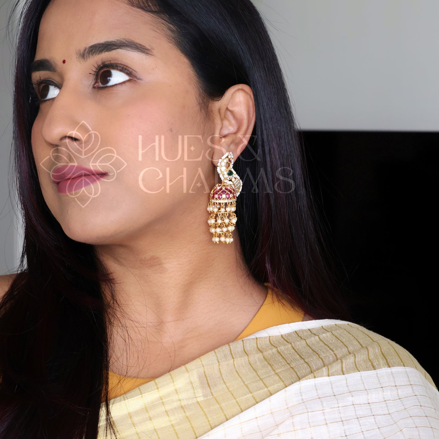 GOLDEN MAYURI LAYERED PEARL JHUMKA| PREMIUM JEWELLERY