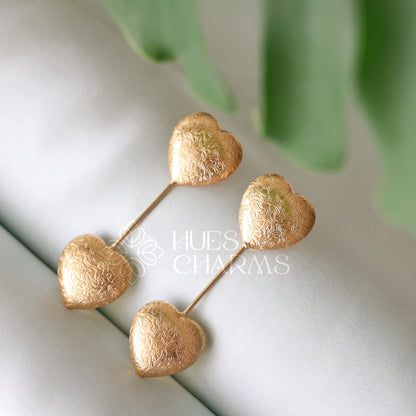 GOLDEN LUMIERE HEART STUD EARRINGS