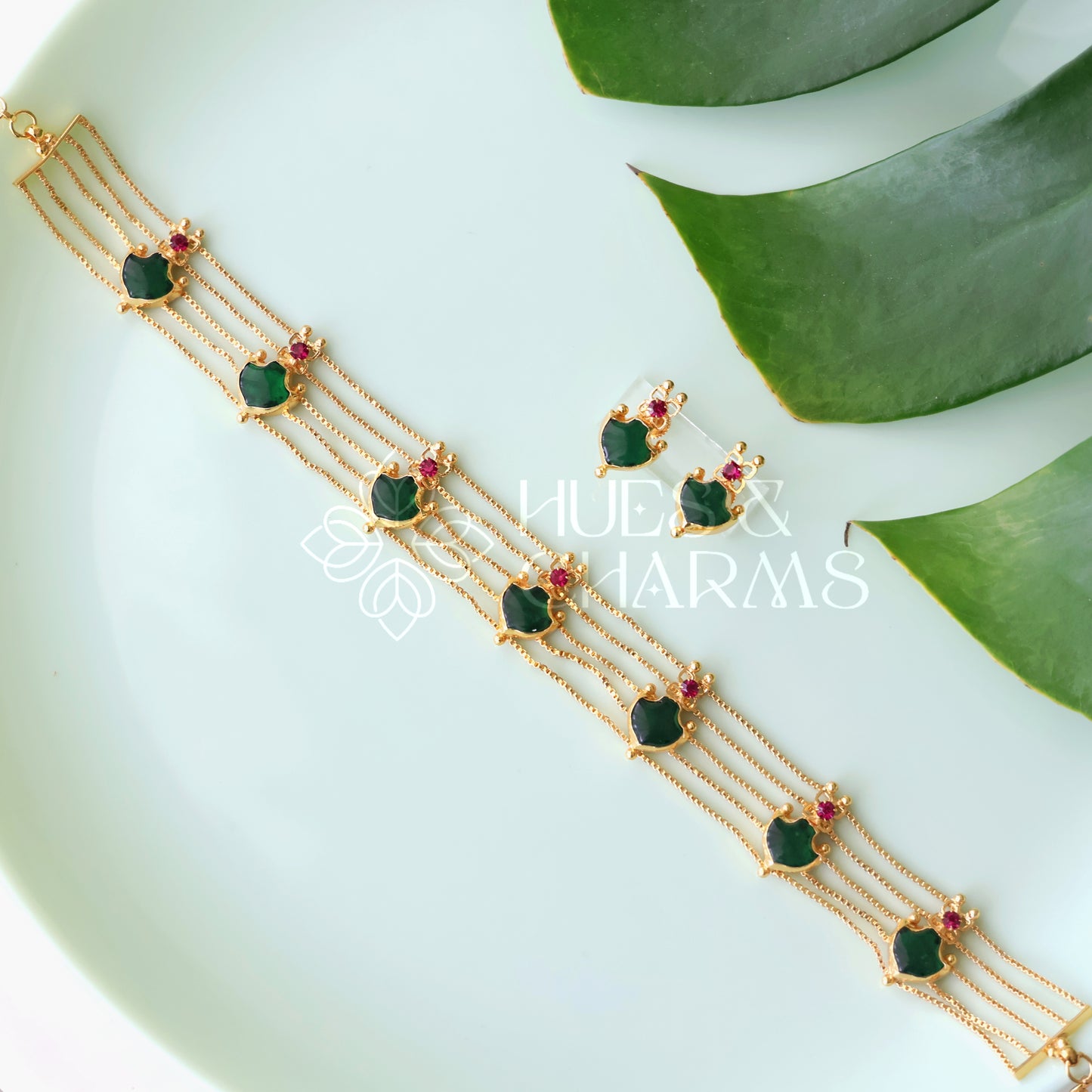 TRADITIONAL PALAKKA CHOKER SET| GOLD PLATED