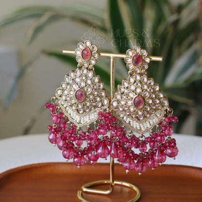 STATEMENT ELEGANT EARRINGS - PINK