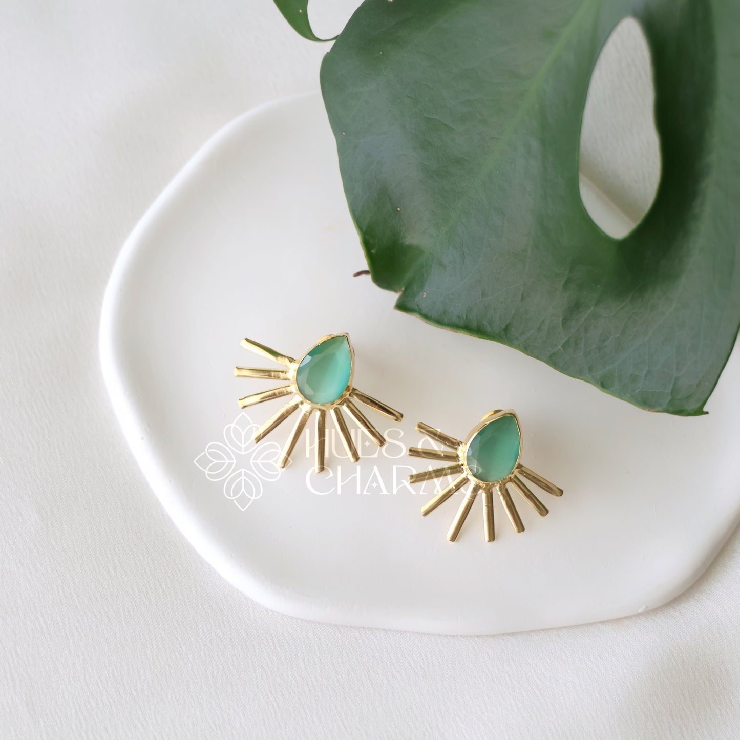 GOLDEN GLOSSY TEARDROP RADIANCE EARRINGS (COLOURS AVAILABLE)