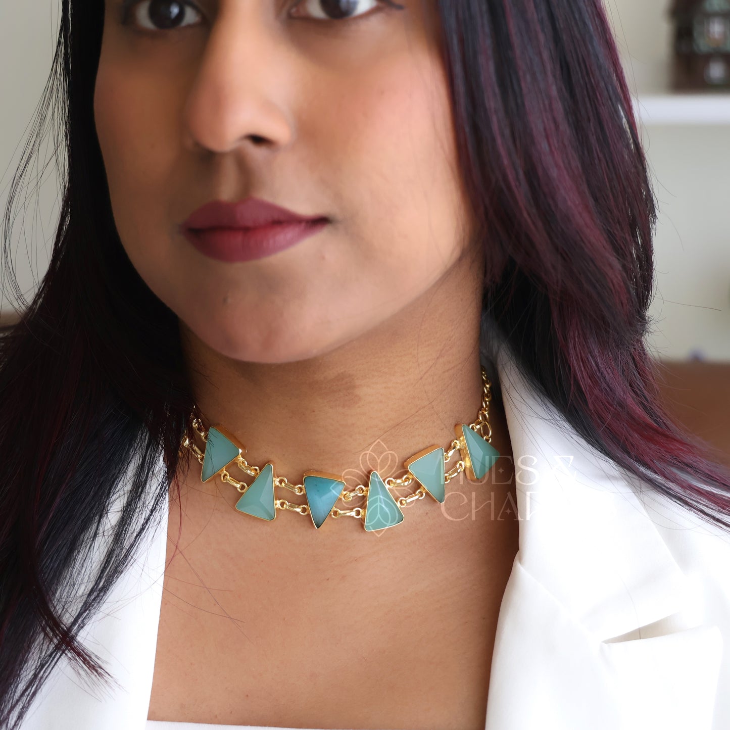 GLOSSY AURELIA PRISM NECKLACE (Colours Available)