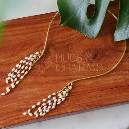 GOLDEN LAYERED PEARL NECK CUFF