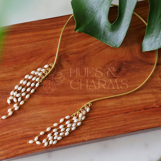 GOLDEN LAYERED PEARL NECK CUFF
