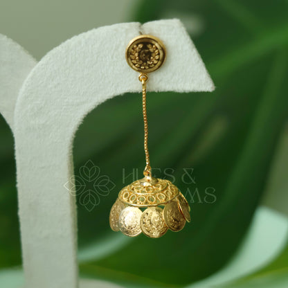 GOLDEN TARANGINI COIN JHUMKA (NON IDOL VERSION) | GOLD PLATED