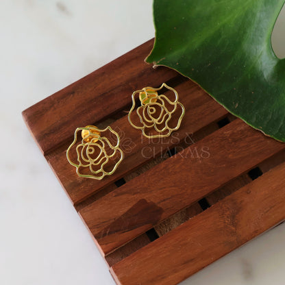 GOLDEN BLUSH ROSE EARRINGS