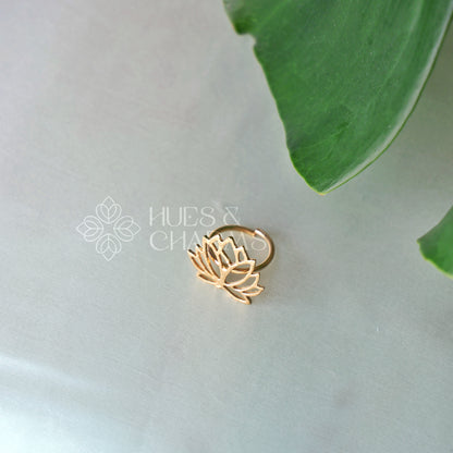 GOLDEN SACRED LOTUS ADJUSTABLE RING