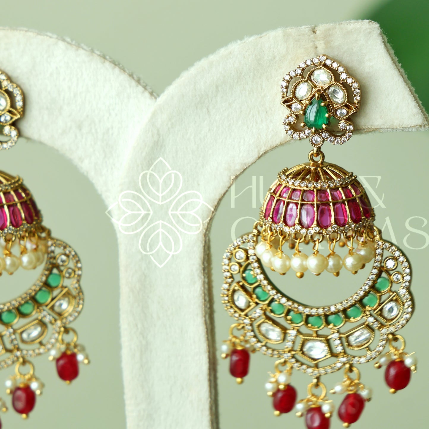 GOLDEN STATEMENT TARANGINI KEMP CHANDBALI EARRINGS| PREMIUM JEWELLERY (Colours available)