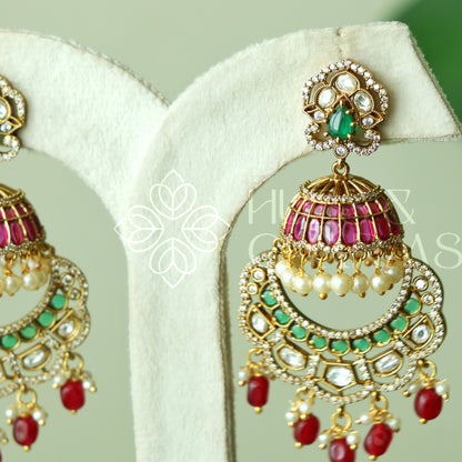 GOLDEN STATEMENT TARANGINI KEMP CHANDBALI EARRINGS| PREMIUM JEWELLERY (Colours available)
