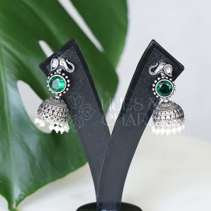 OXIDISED ELEPHANT JHUMKAS( COLOURS AVAILABLE )