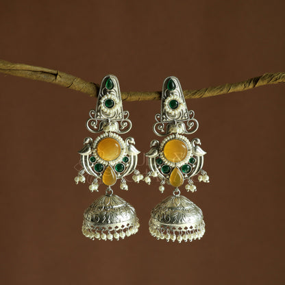OXIDIZED KANISHKA STEP JHUMKA EARRINGS