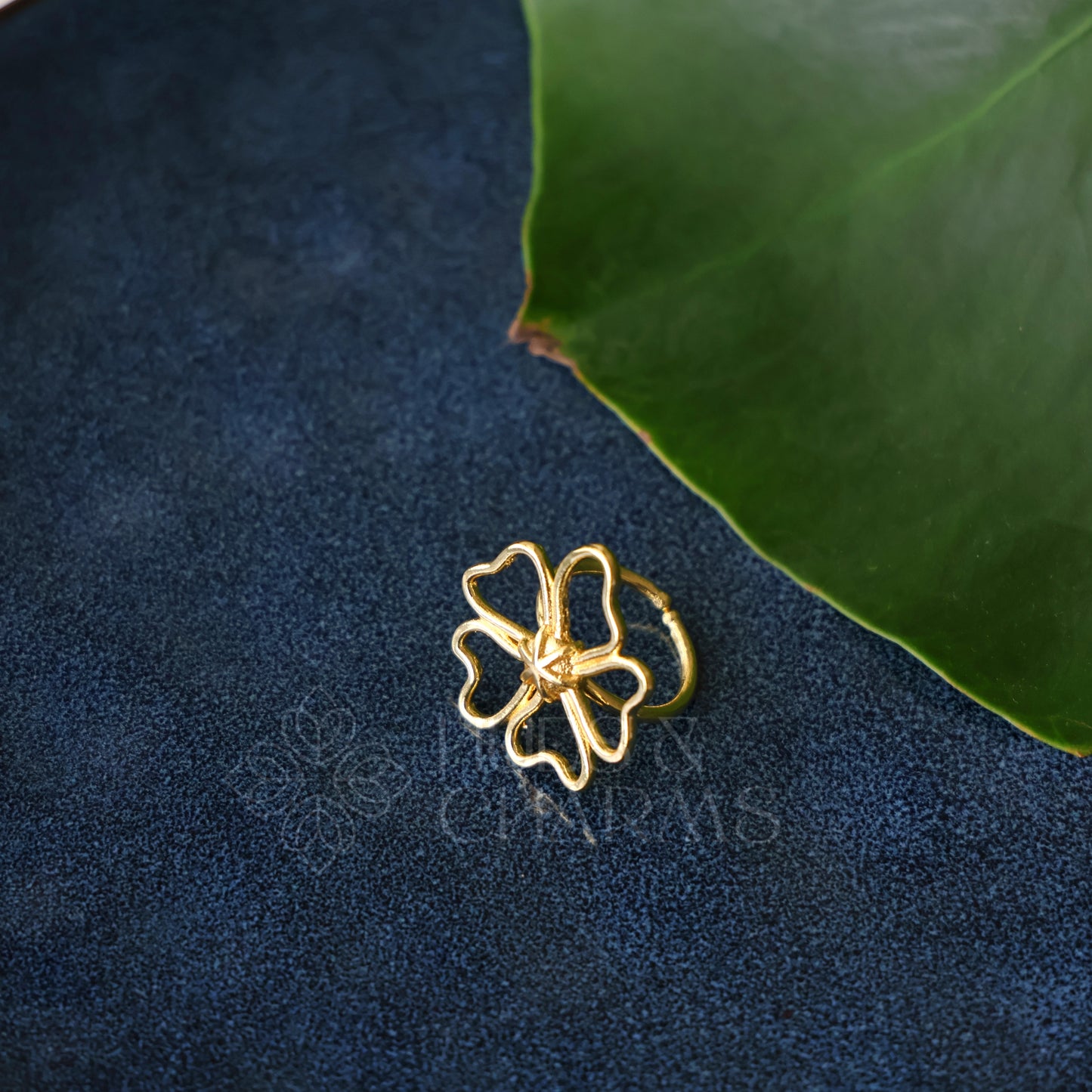 GOLDEN MEDOW PETALS ADJUSTABLE RING