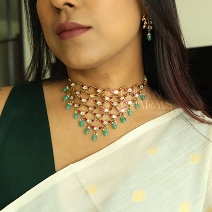 STATEMENT LAYERED JADAU  CHOKER SET |PREMIUM JEWELLERY