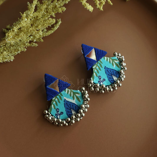 TASHA FABRIC EARRINGS WITH MIRROR (Colours available)