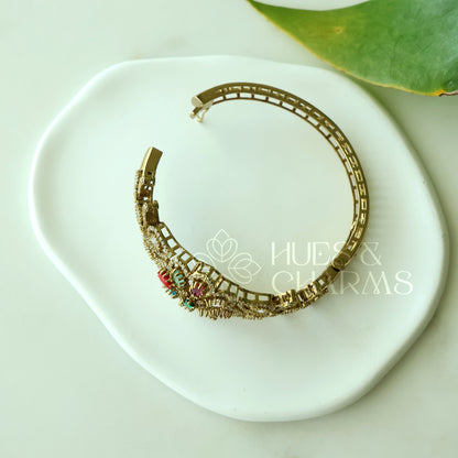 ANTIQUE NAVRATNA AD OPENABLE BANGLE