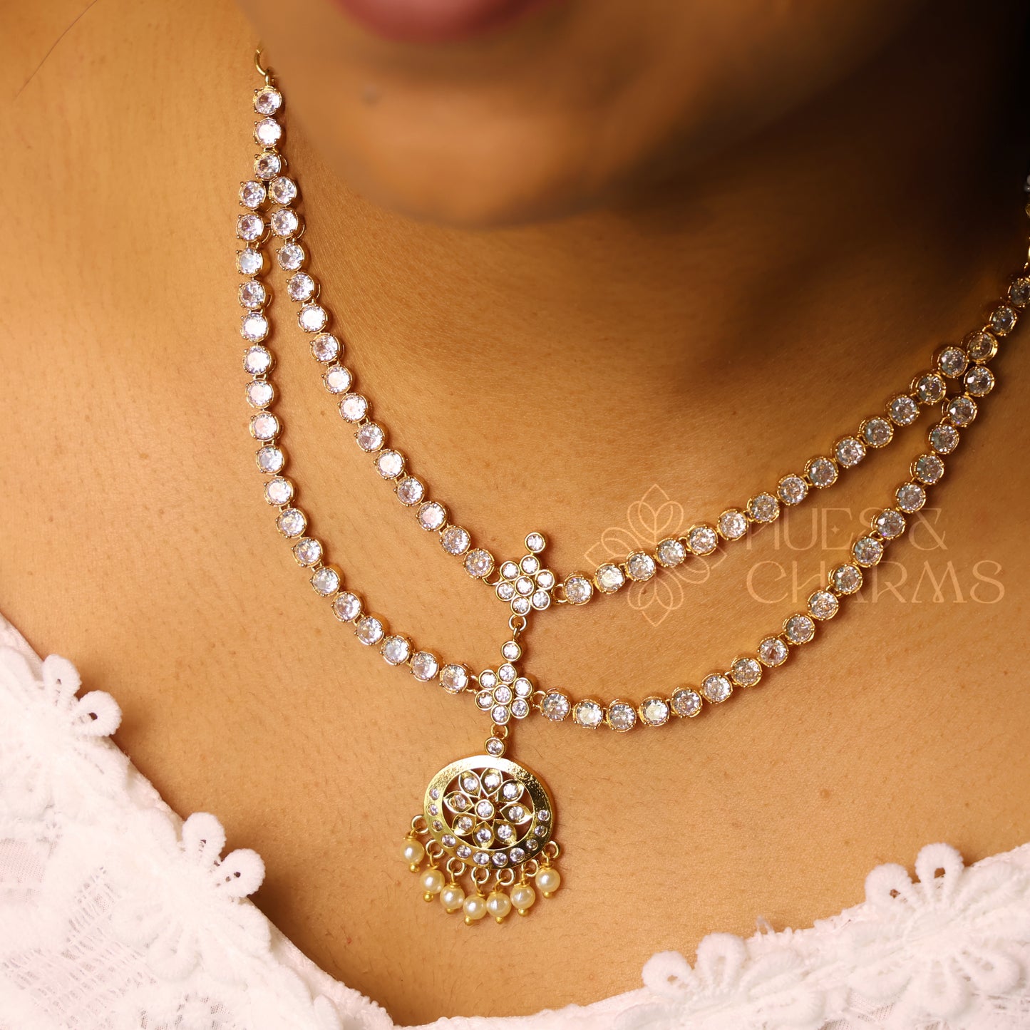 GOLDEN DOUBLE LAYERED ATTIGAI SET (Colours available)