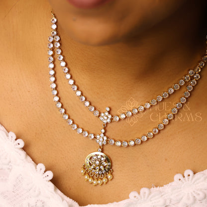 GOLDEN DOUBLE LAYERED ATTIGAI SET (Colours available)