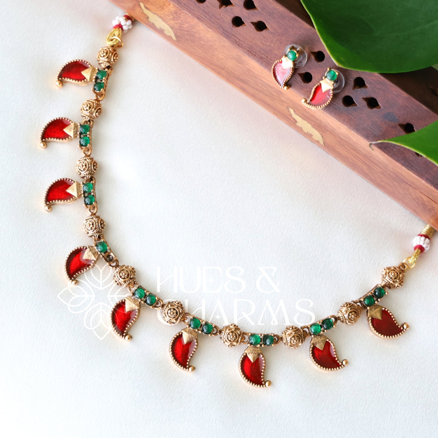 TRADITIONAL PALAKKA VAIDEHI NECKLACE SET (Colours available)