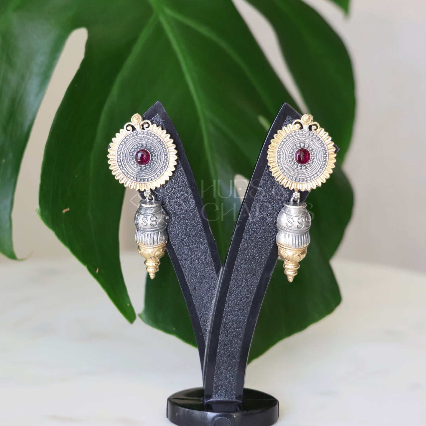 DUAL TONE DANGLER EARRINGS( COLOURS AVAILABLE)