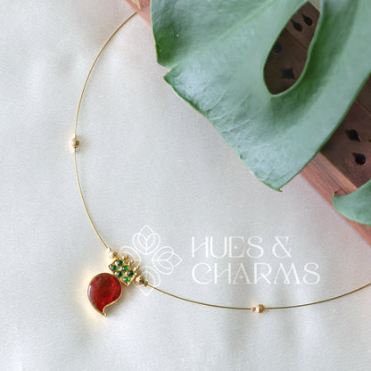 REVAMPED SINGLE MANGO FLOATING NECKPIECE (COLOURS AVAILABLE)