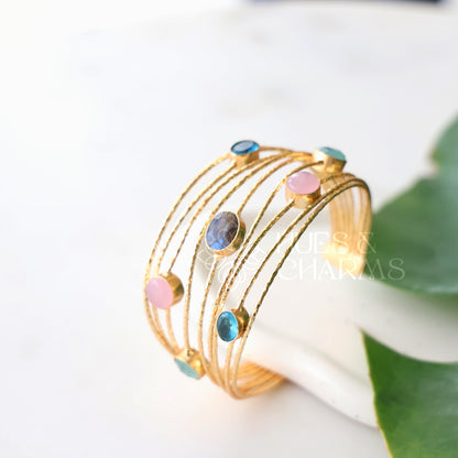 GLOSSY STATEMENT  PASTEL HARMONY ADJUSTABLE BANGLE