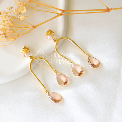 GLOSSY DROP PEARL EARRINGS (COLOURS AVAILABLE)