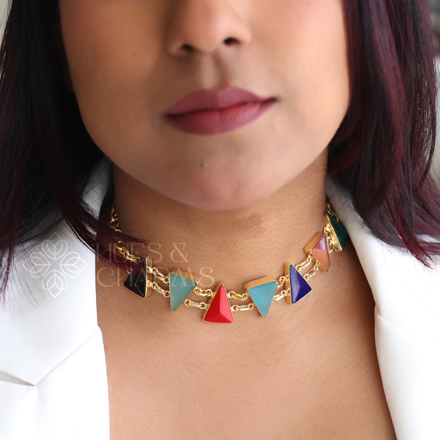 GLOSSY AURELIA PRISM NECKLACE (Colours Available)