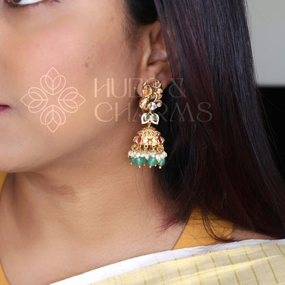 TRADITIONAL AHALYA MAYURA JHUMKA| PREMIUM JEWELLERY