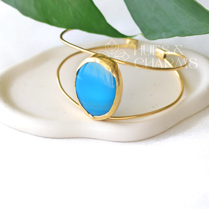 GOLDEN ADJUSTABLE OVAL BANGLE (COLOURS AVAILABLE)