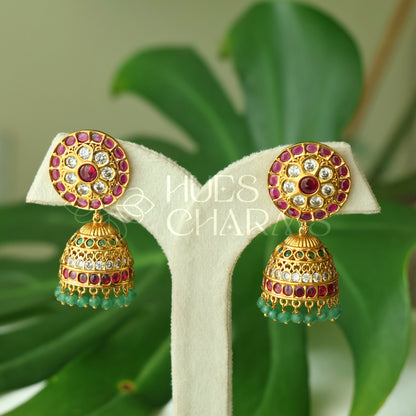 GOLDEN STATEMENT VARNIKA KEMP JHUMKA | PREMIUM JEWELLERY