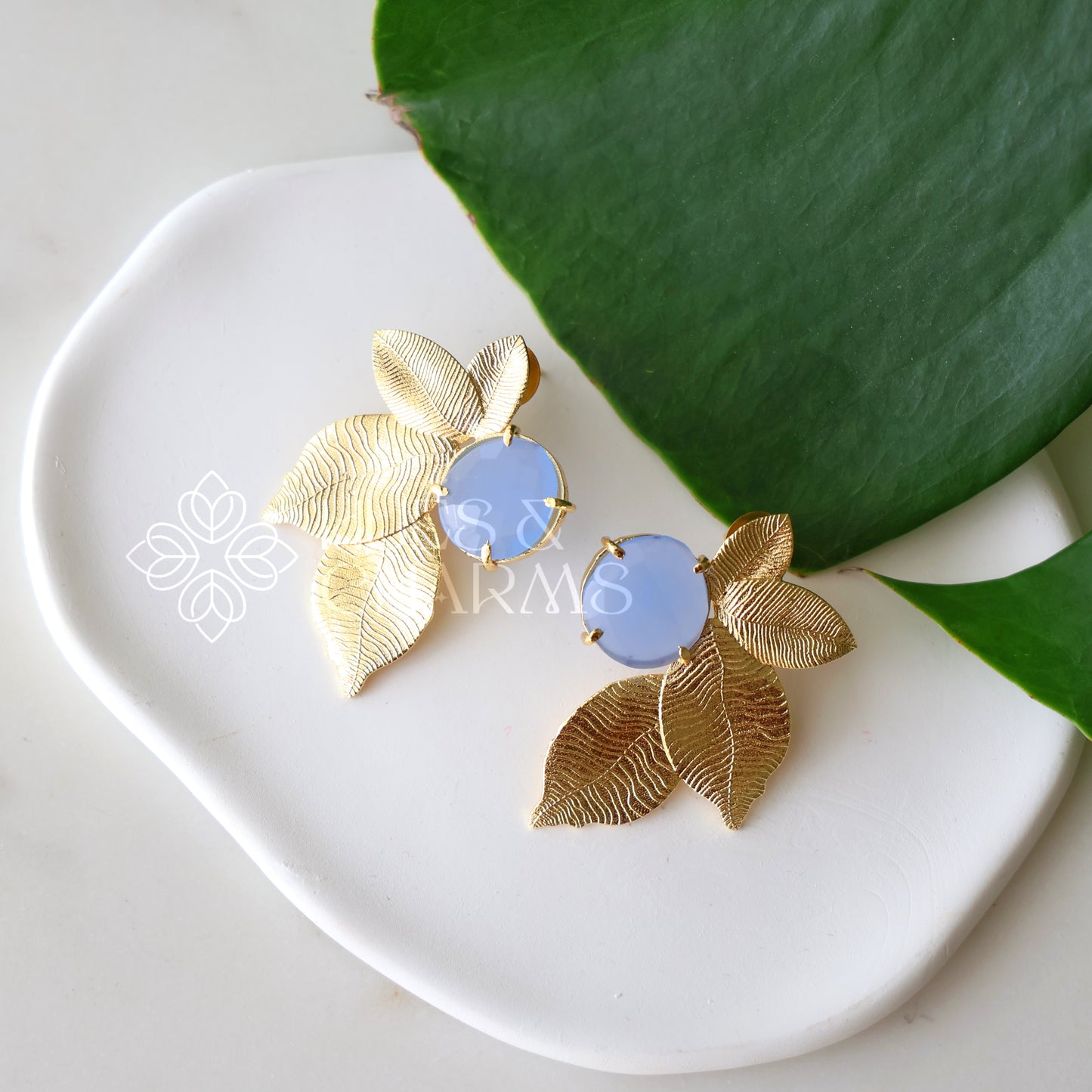 GOLDEN STATEMENT LUMIERE LEAF EARRINGS (COLOURS AVAILABLE)