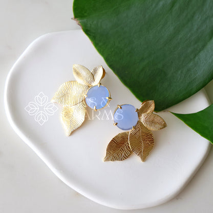 GOLDEN STATEMENT LUMIERE LEAF EARRINGS (COLOURS AVAILABLE)