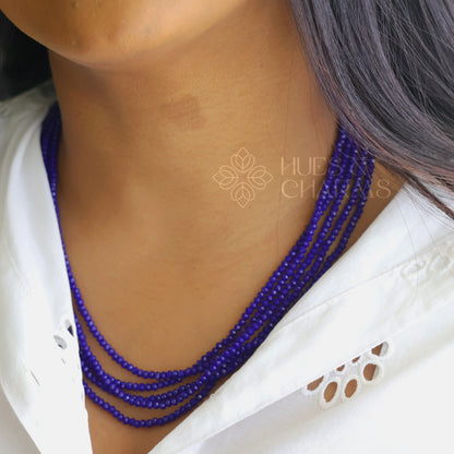 OXIDIZED LAYER NECKLACE SET - BLUE