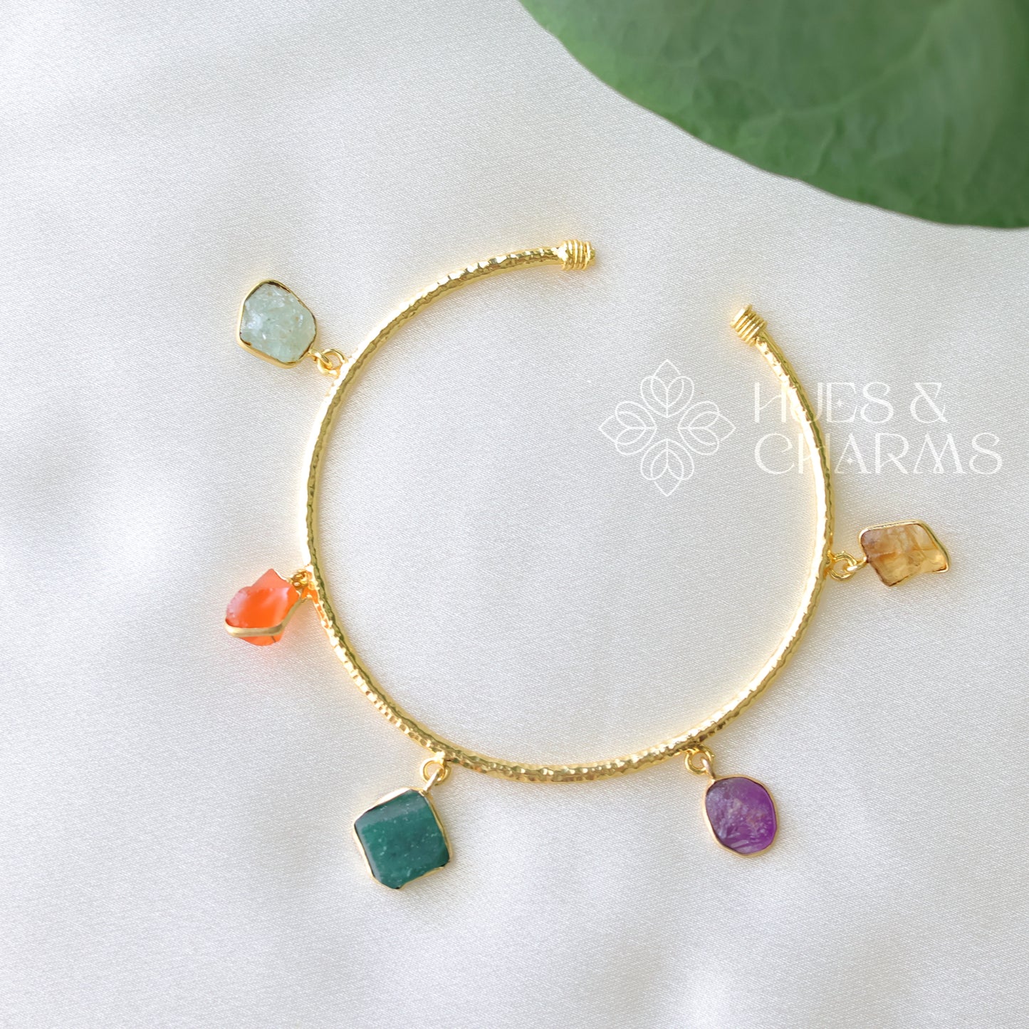 NATURAL STONE ADJUSTABLE BANGLE (COLOURS AVAILABLE)