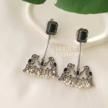 OXIDIZED PEACOCOK DESIGN EARRINGS ( COLOURS AVAILABLE )