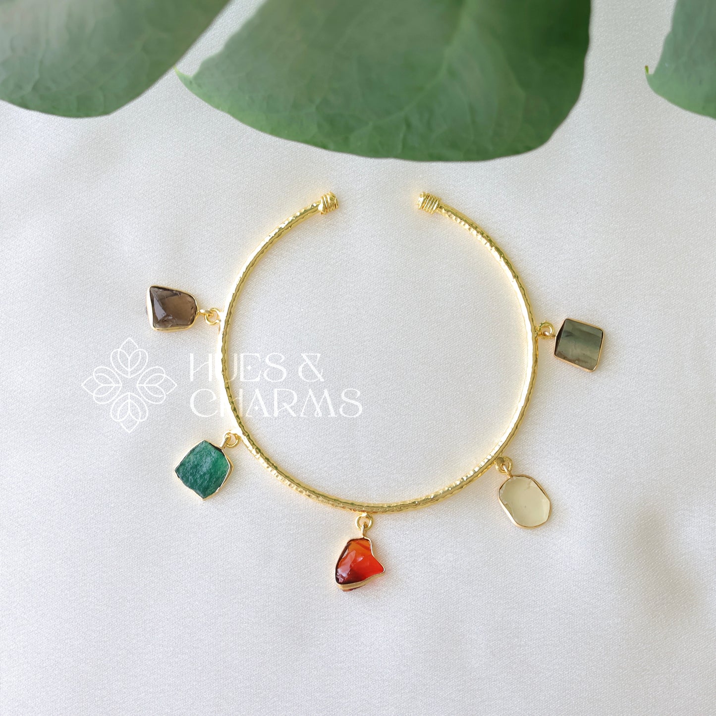 NATURAL STONE ADJUSTABLE BANGLE (COLOURS AVAILABLE)