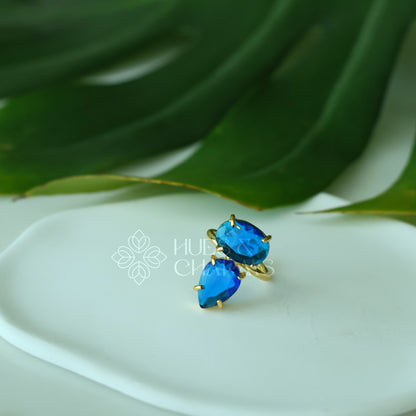 GLOSSY OVAL & TEARDROP ADJUSTABLE RING (COLOURS AVAILABLE)