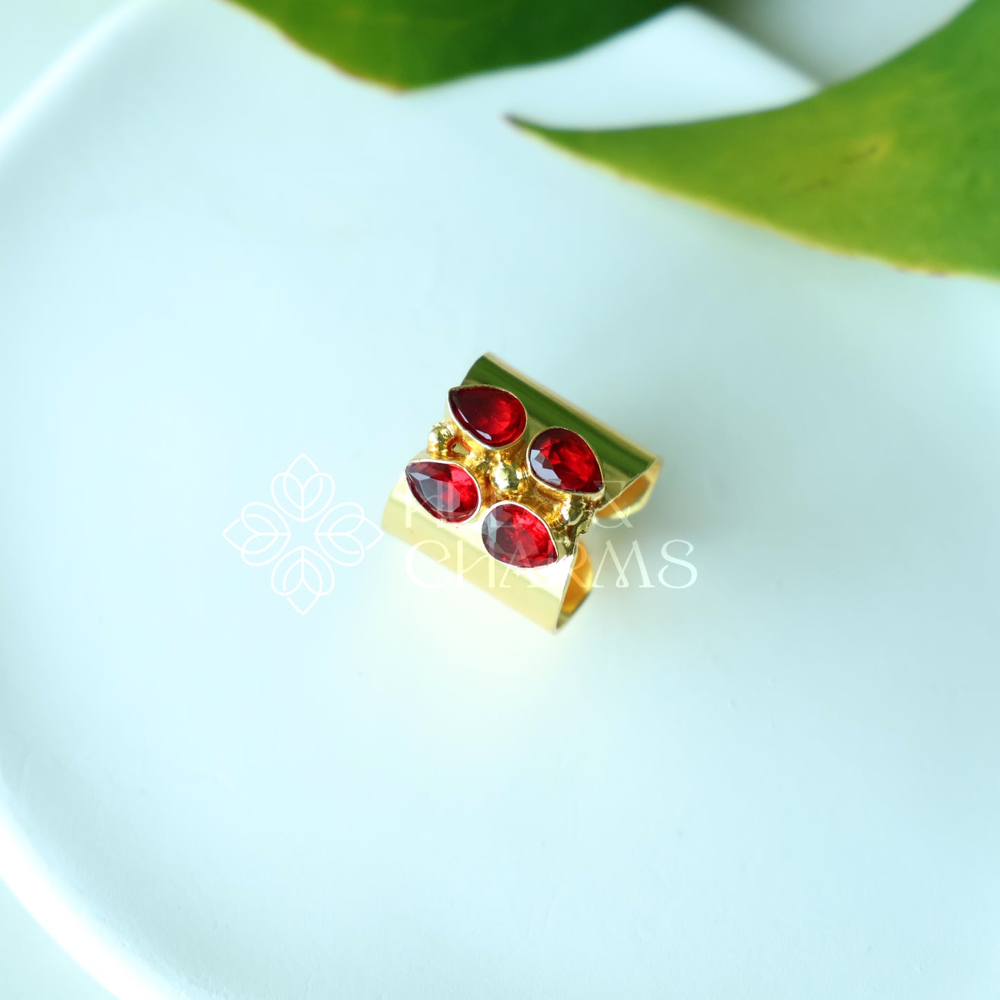 GLOSSY STATEMENT BLOOM AURA ADJUSTABLE RING (COLOURS AVAILABLE)